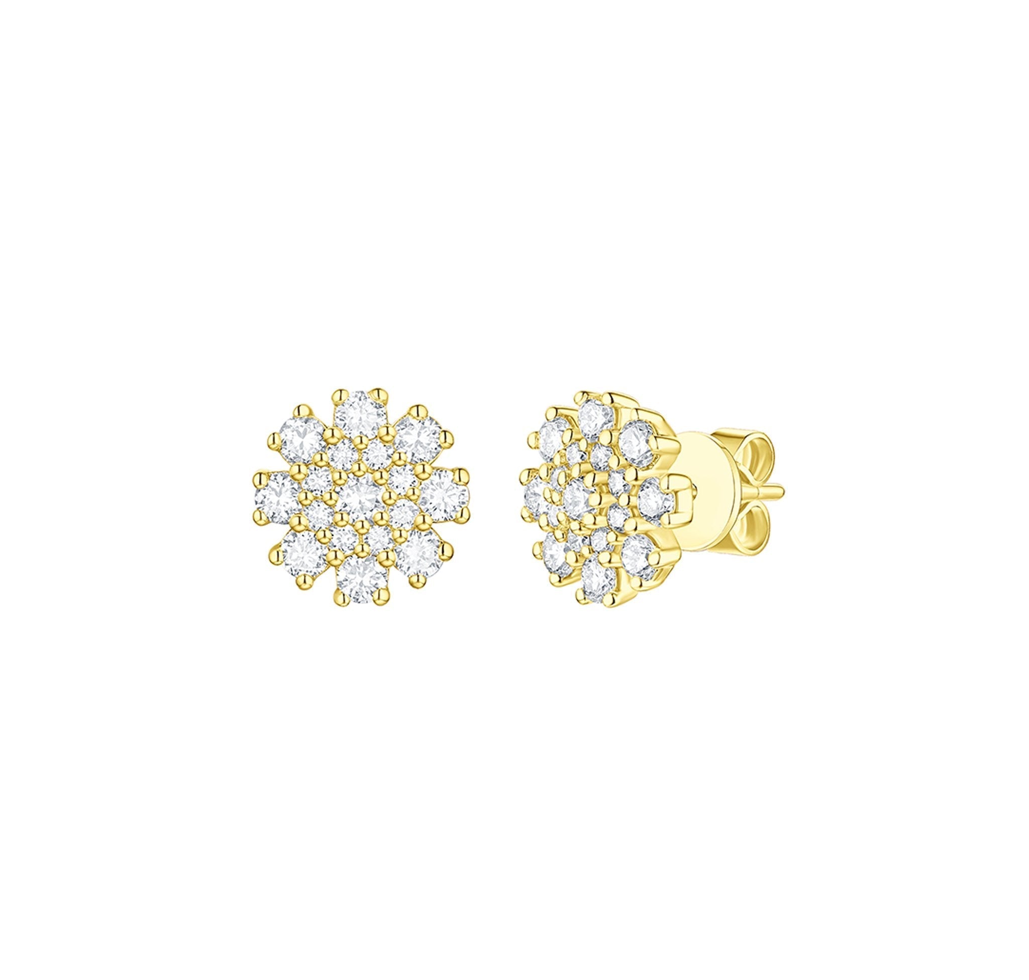 Diamond Cluster Earrings 
– 1.7 CTW