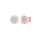 Round Diamond Cluster Stud Earring