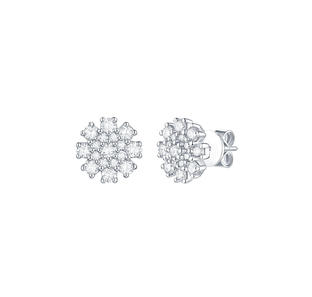 Diamond Cluster Earrings 
– 1.7 CTW
