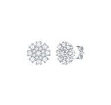 Round Diamond Cluster Stud Earring