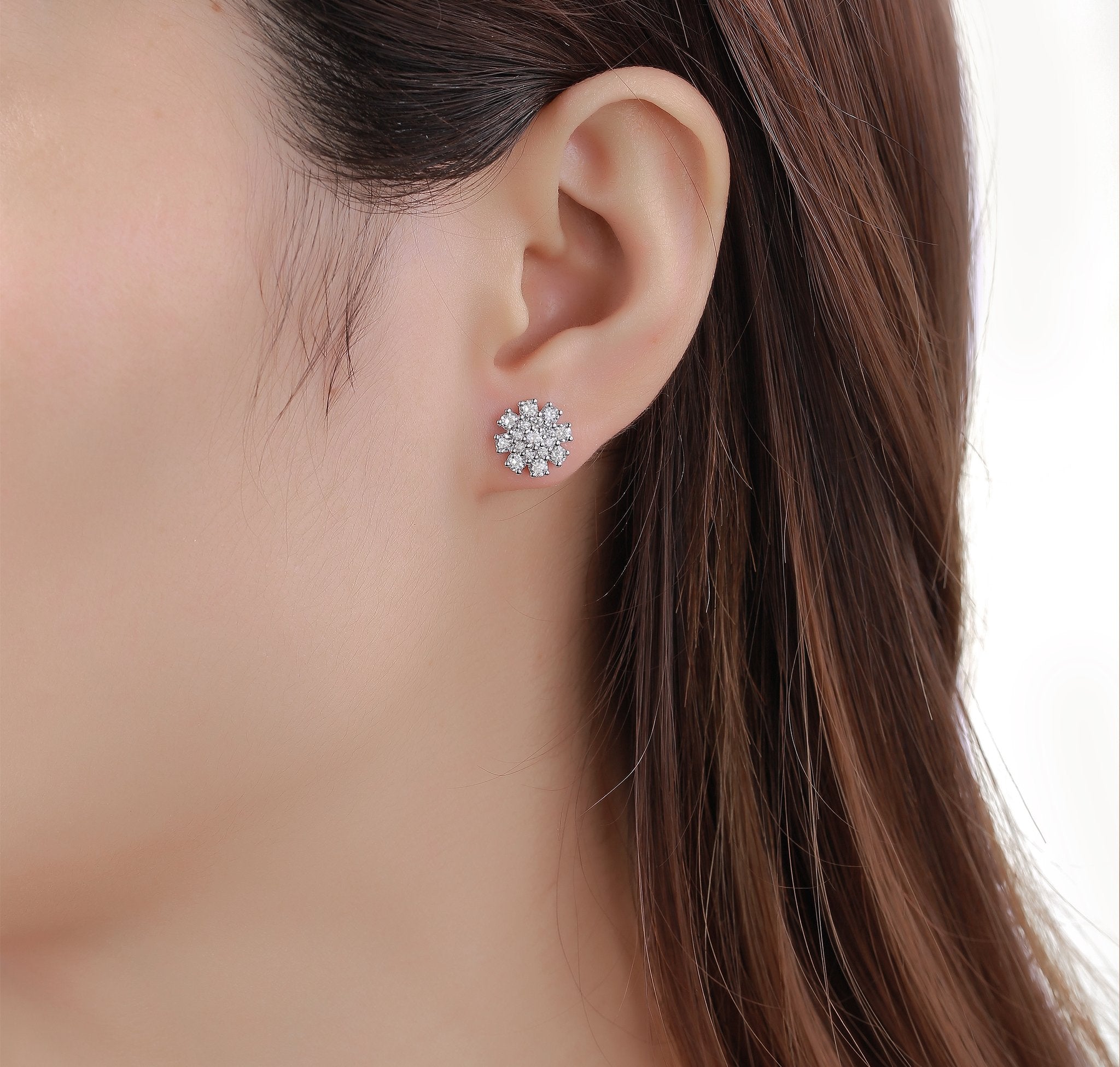 Diamond Cluster Earrings 
– 1.7 CTW