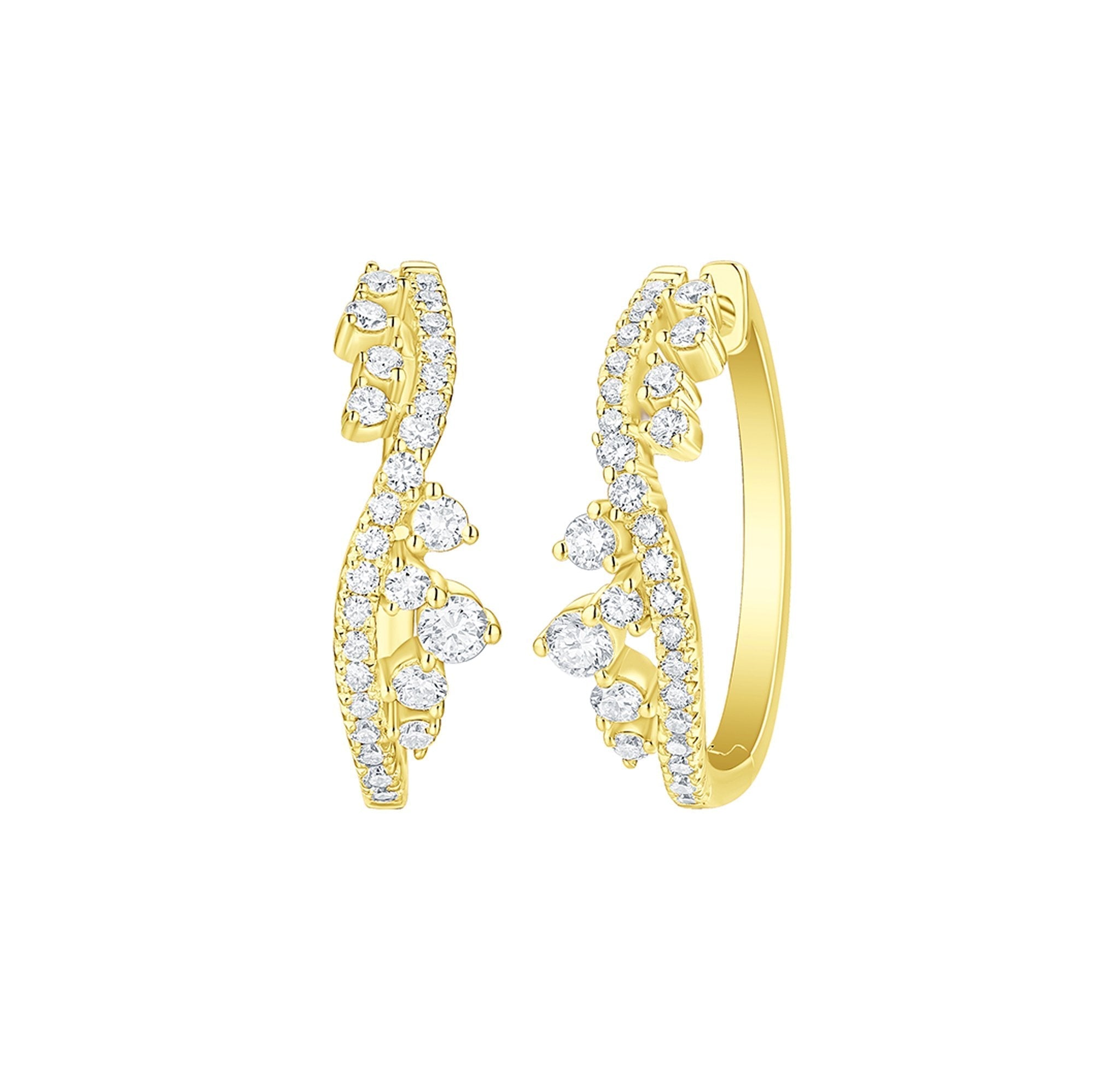 Gold Hoop Earrings – 1.7 CTW