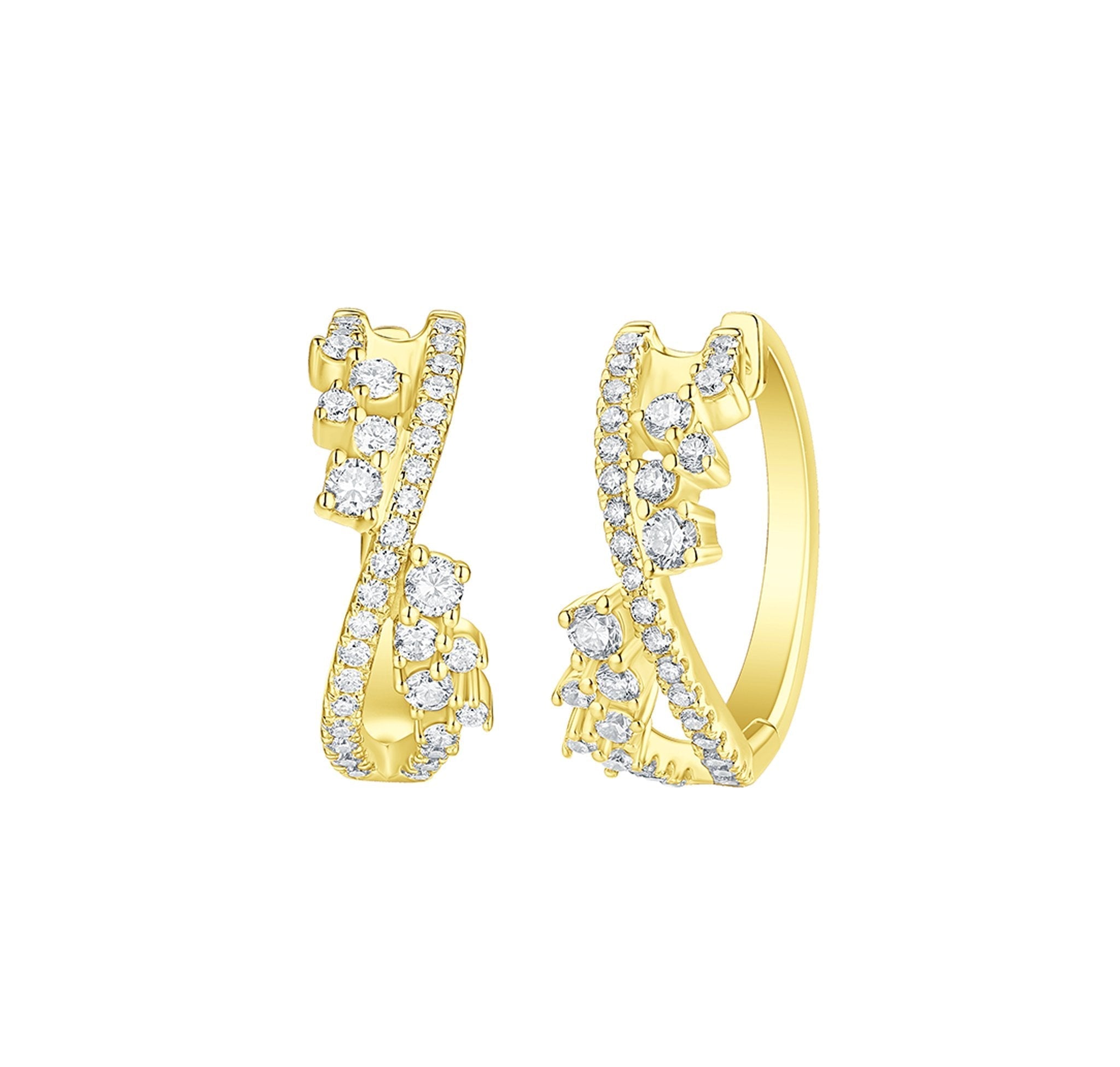 Round Diamond Hoop Earrings – 2 CTW