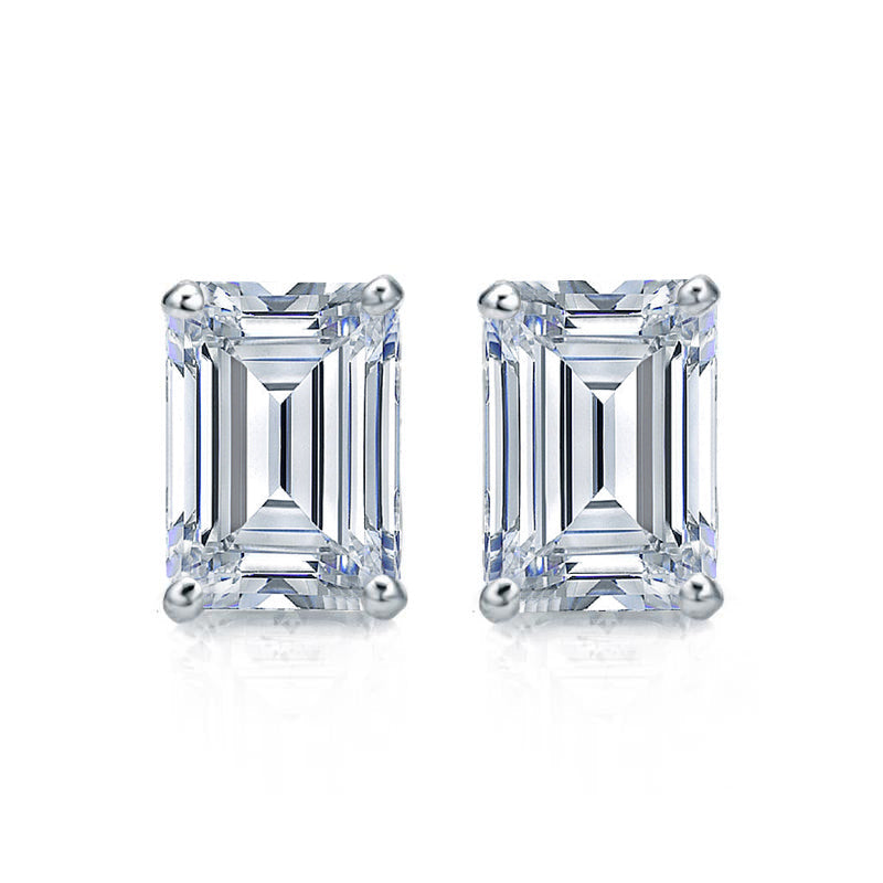 2.00 Tcw IGI Certified Emerald Diamond Stud Earring