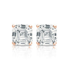 2.00 Tcw IGI Certified Asscher Diamond Stud Earring