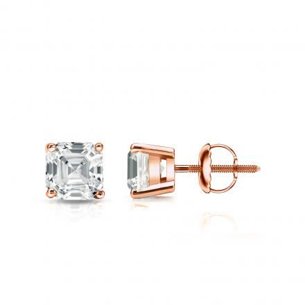 2.00 Tcw IGI Certified Asscher Diamond Stud Earring