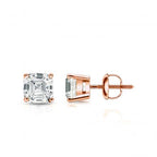 2.00 Tcw IGI Certified Asscher Diamond Stud Earring