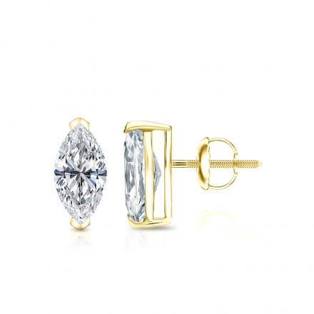 2.00 Tcw IGI Certified Marquise Diamond Stud Earring