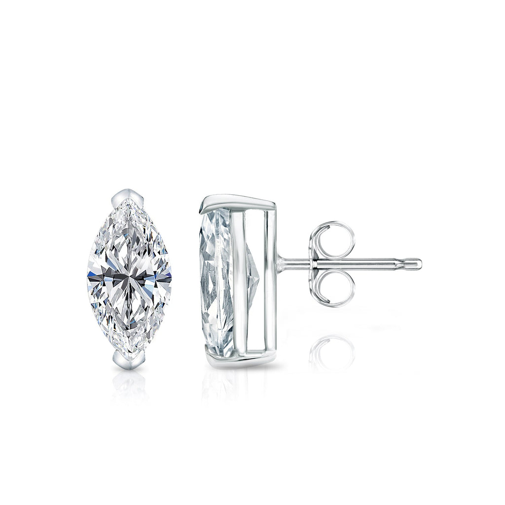 2.00 Tcw IGI Certified Marquise Diamond Stud Earring
