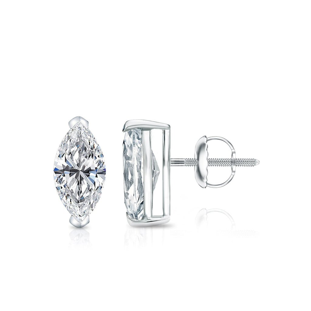 2.00 Tcw IGI Certified Marquise Diamond Stud Earring