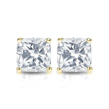 2.00 Tcw IGI Certified Cushion Diamond Stud Earring