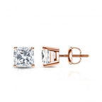 2.00 Tcw IGI Certified Cushion Diamond Stud Earring