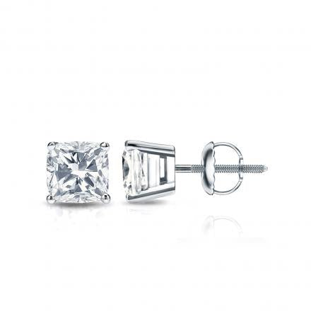 2.00 Tcw IGI Certified Cushion Diamond Stud Earring