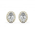 Oval Cut Diamond Halo Stud Earring