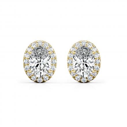 Oval Cut Diamond Halo Stud Earring