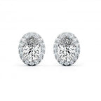 Oval Cut Diamond Halo Stud Earring