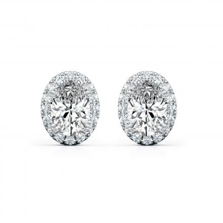 Oval Cut Diamond Halo Stud Earring