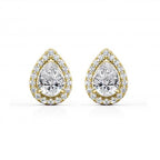Pear Cut Diamond Halo Stud Earring