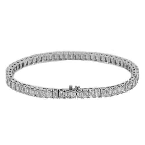 Men's Emerald Tennis Bracelet 14K Solid Gold