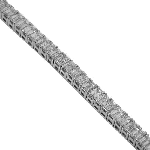 Men's Emerald Tennis Bracelet 14K Solid Gold