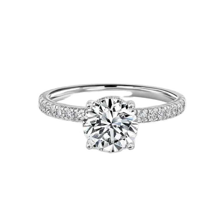Unique Round Cut Pave set Diamond Ring