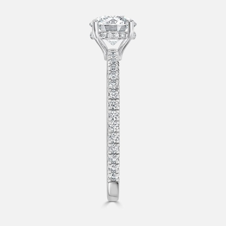 Unique Round Cut Pave set Diamond Ring