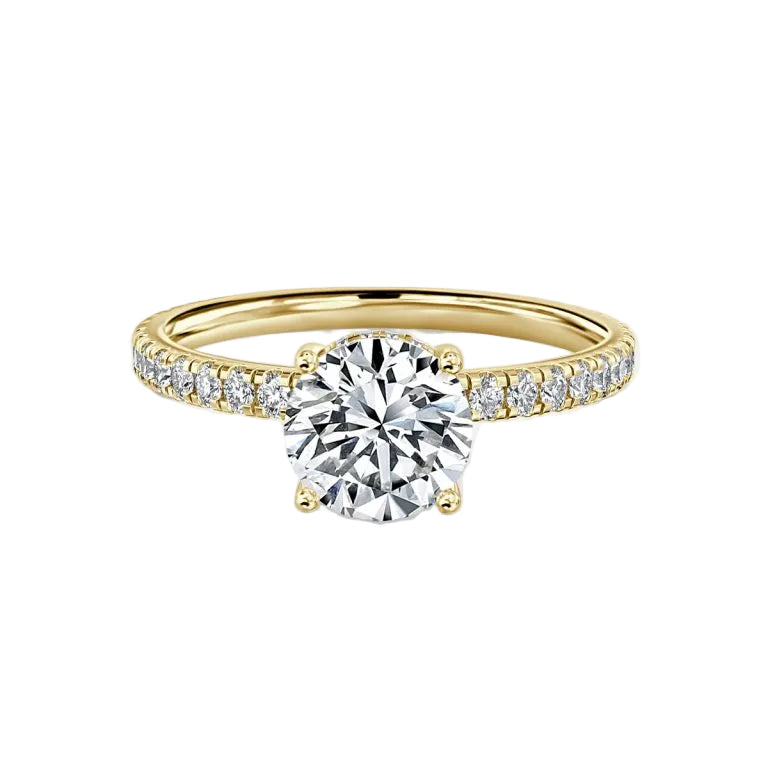 Unique Round Cut Pave set Diamond Ring
