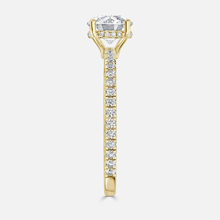 Unique Round Cut Pave set Diamond Ring