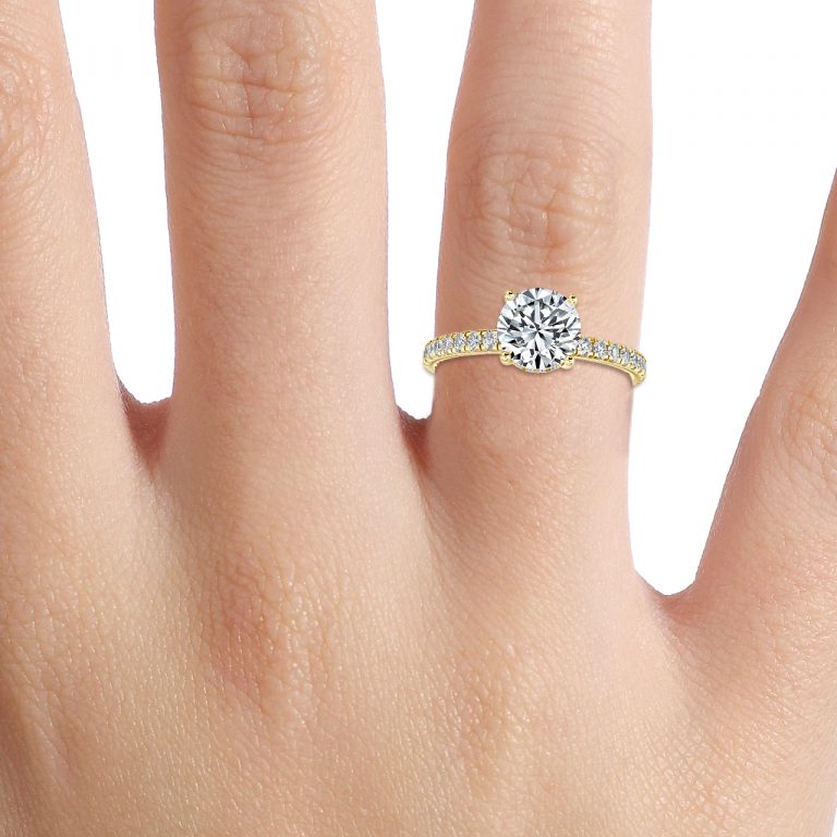 Unique Round Cut Pave set Diamond Ring
