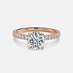 Unique Round Cut Pave set Diamond Ring