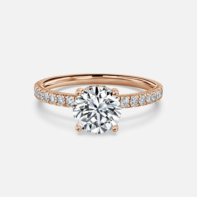 Unique Round Cut Pave set Diamond Ring