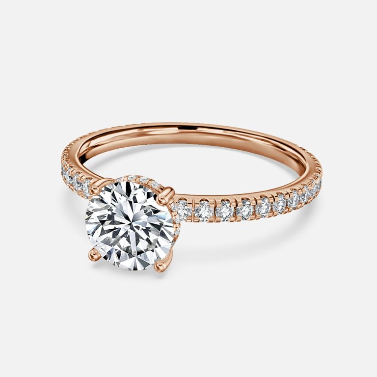 Unique Round Cut Pave set Diamond Ring