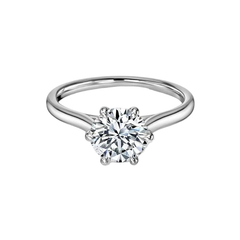 Round Pave Set Engagement Ring