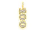 Iced Out 100 Number Moissanite Pendant