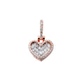 Round & Baguette  Diamond Heart Pendant