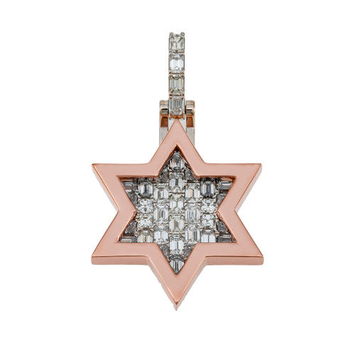 Emerald Natural Diamond Star Pendant - 3.16 CTW