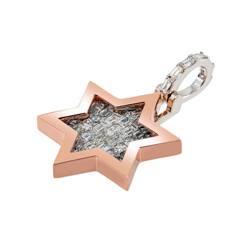 Emerald Natural Diamond Star Pendant - 3.16 CTW