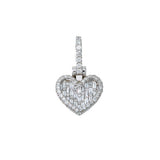 Baguette Diamond Heart 14K Gold Pendant