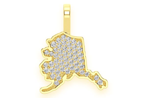 Premium Diamond Alaska State Pendant - 0.20 CTW