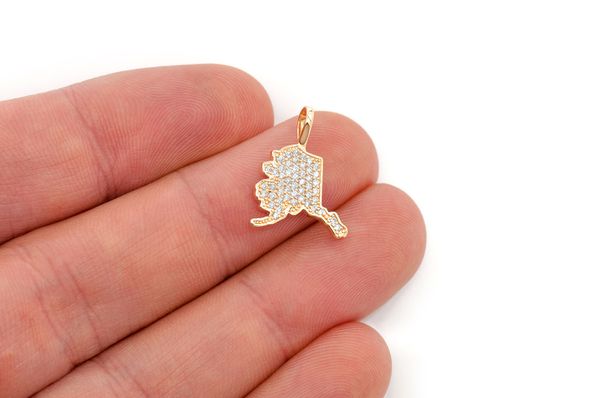 Premium Diamond Alaska State Pendant - 0.20 CTW