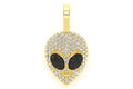 Alien Head Emoji Pendant 10K Solid Gold - 0.50 CTW