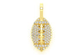American Football Diamond Pendant 14K Solid Gold - 0.95 CTW