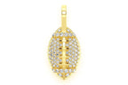 American Football Diamond Pendant 14K Solid Gold - 0.95 CTW