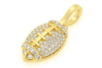 American Football Diamond Pendant 14K Solid Gold - 0.95 CTW