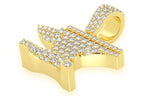 10K Solid Gold Diamond Anvil Pendant - 0.90 CTW