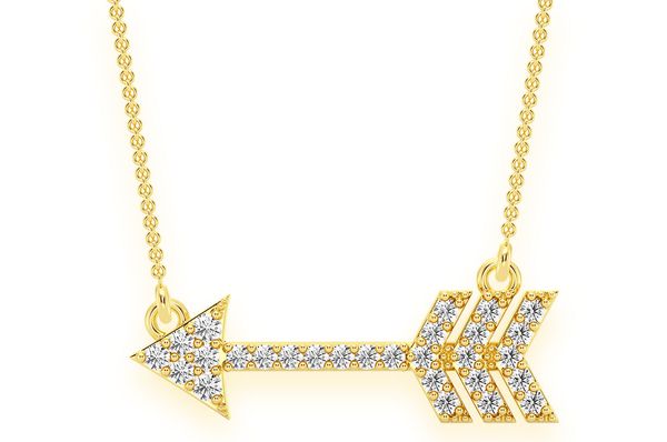 Premium Diamond Arrow 925 Silver Pendant - 0.15 CTW