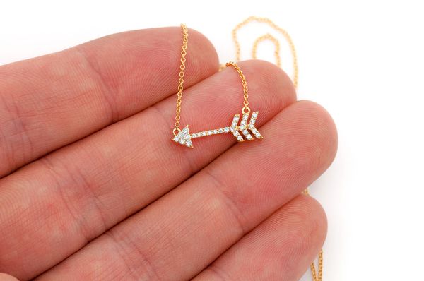 Premium Diamond Arrow 925 Silver Pendant - 0.15 CTW