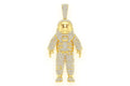 Natural Diamond Astronaut Pendant 10K Gold Pendant - 8.00 CTW