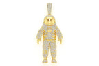 Natural Diamond Astronaut Pendant 10K Gold Pendant - 8.00 CTW