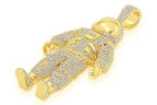 Natural Diamond Astronaut Pendant 10K Gold Pendant - 8.00 CTW